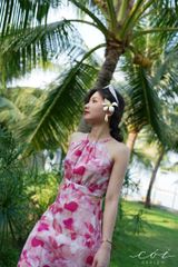 Đầm yếm khoét eo linen tơ Premium Cói Design