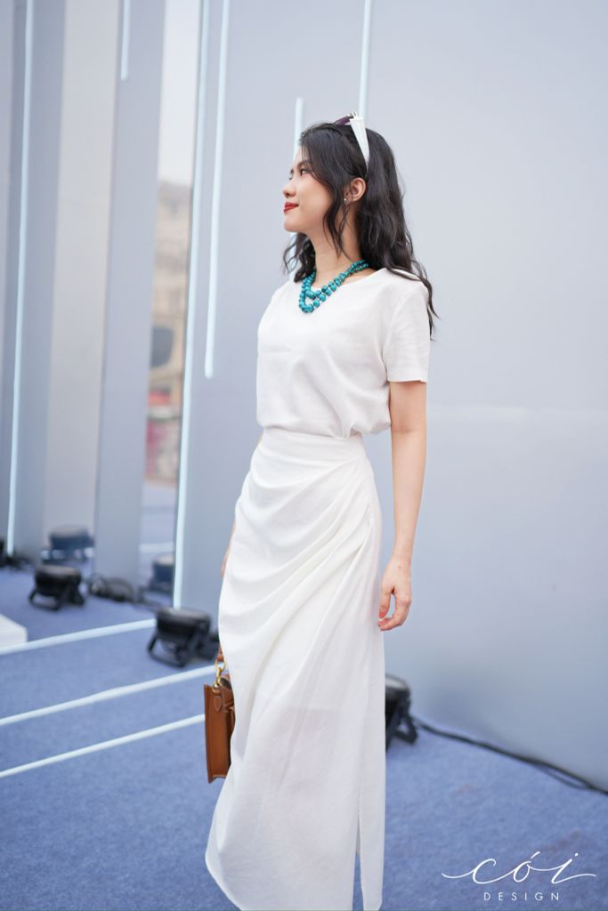 Set chân váy xếp ly eo Linen tưng premium Cói Design