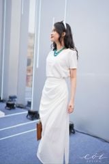 Set chân váy xếp ly eo Linen tưng premium Cói Design