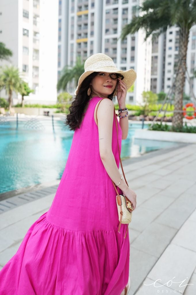Đầm suông maxi linen tưng premium Cói Design