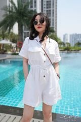Jumpsuit ngắn cổ danton Linen tưng premium Cói Design