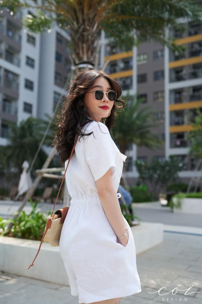 Jumpsuit ngắn cổ danton Linen tưng premium Cói Design