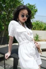 Jumpsuit ngắn cổ danton Linen tưng premium Cói Design
