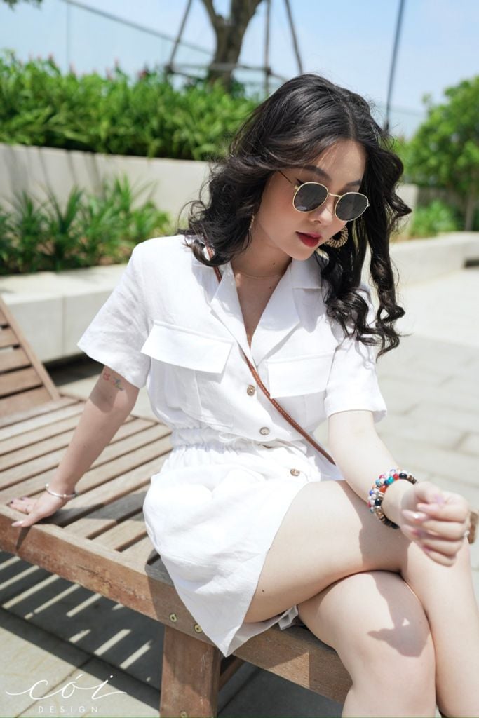 Jumpsuit ngắn cổ danton linen Cói Design