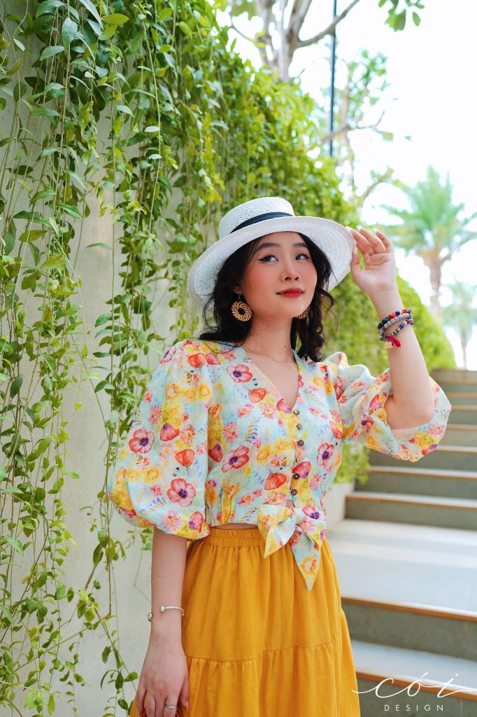 Chân váy tầng Linen tưng premium Cói Design