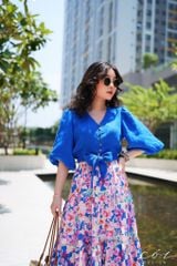 Áo croptop tay bí phối dây linen Cói Design