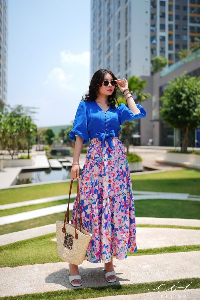 Chân váy tầng linen Cói Design