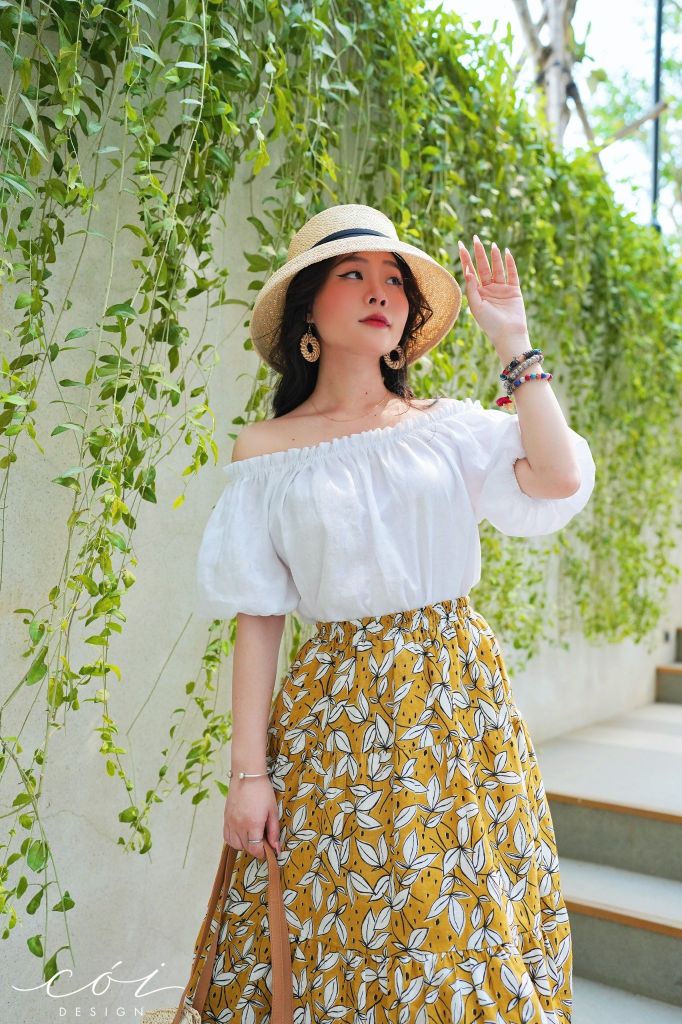 Chân váy tầng Linen tưng premium Cói Design