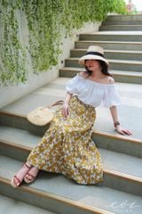 Chân váy tầng Linen tưng premium Cói Design