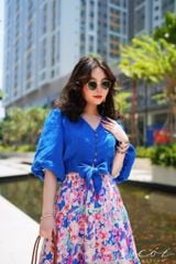 Áo croptop tay bí phối dây linen Cói Design