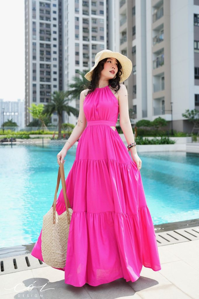 Đầm yếm tầng khoét eo Linen hàn Cói Design