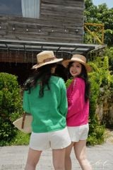 Áo nút bọc xẻ vai linen tưng premium Cói Design