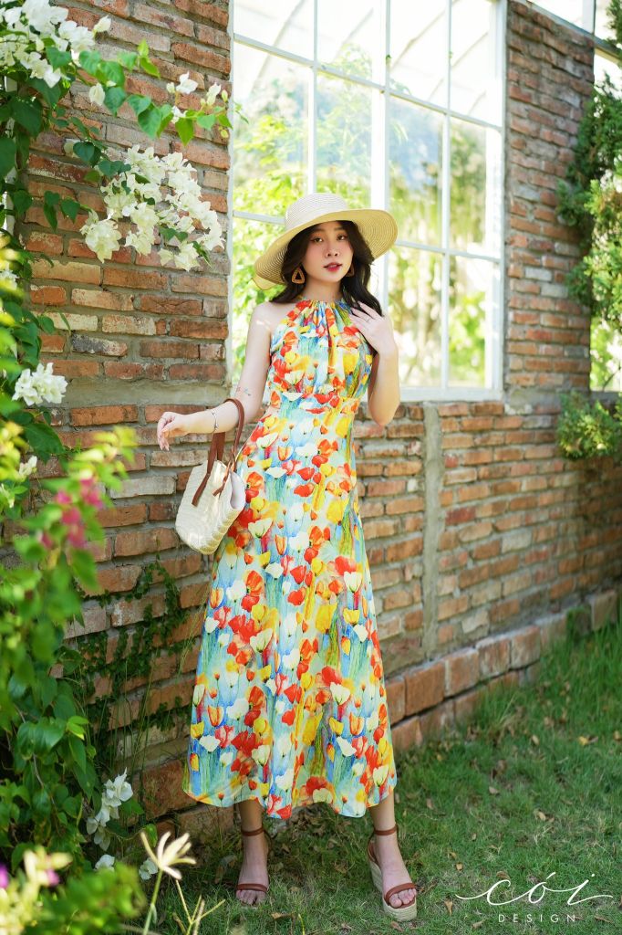 Đầm yếm khoét eo Linen tưng premium Cói Design