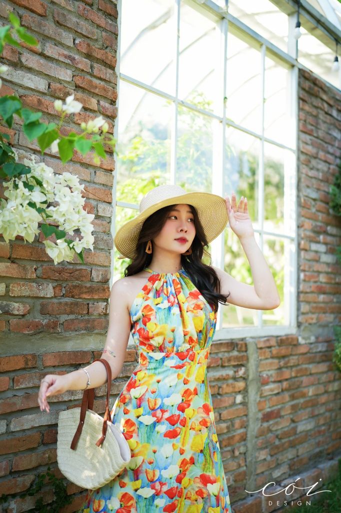 Đầm yếm khoét eo Linen tưng premium Cói Design