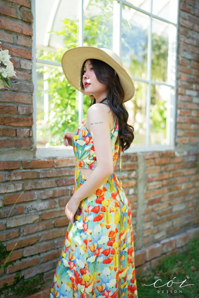 Đầm yếm khoét eo Linen tưng premium Cói Design