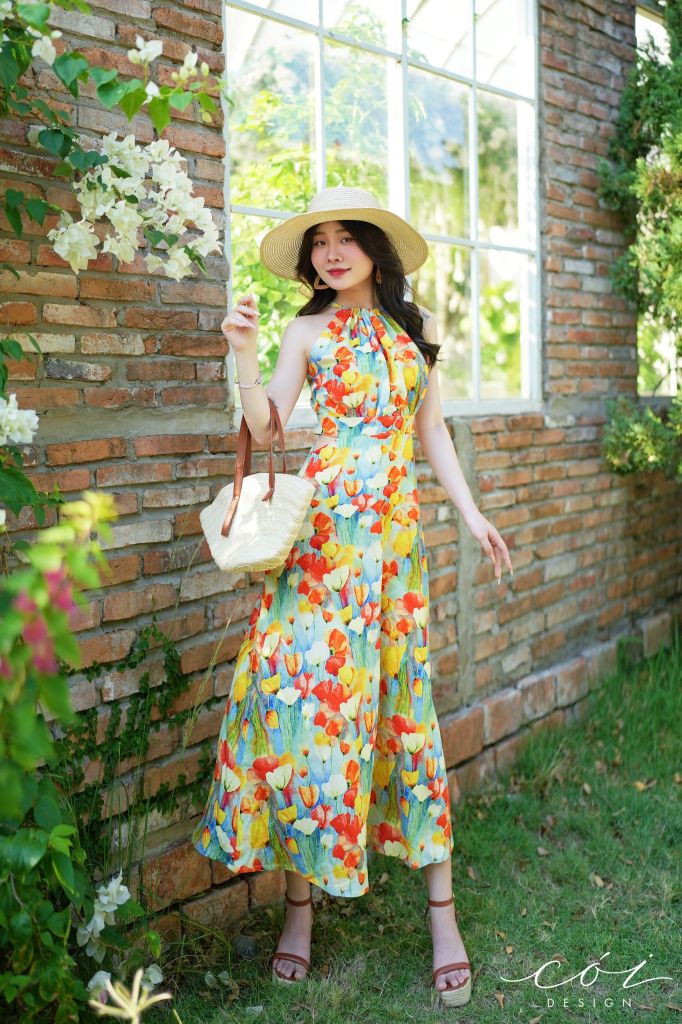 Đầm yếm khoét eo Linen tưng premium Cói Design
