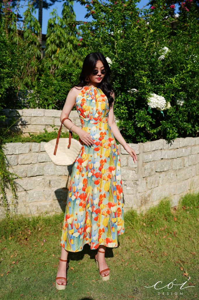 Đầm yếm khoét eo Linen tưng premium Cói Design