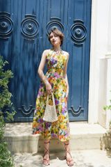 Đầm yếm khoét eo Linen tưng premium Cói Design
