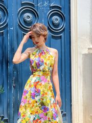 Đầm yếm khoét eo Linen tưng premium Cói Design