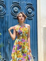 Đầm yếm khoét eo Linen tưng premium Cói Design