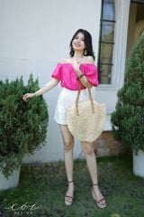 Áo tay bí bẹt vai Linen tưng premium Cói Design