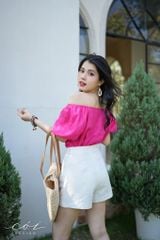 Áo tay bí bẹt vai Linen tưng premium Cói Design