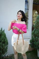 Áo tay bí bẹt vai Linen tưng premium Cói Design