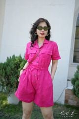 Jumpsuit ngắn cổ danton Linen tưng premium Cói Design