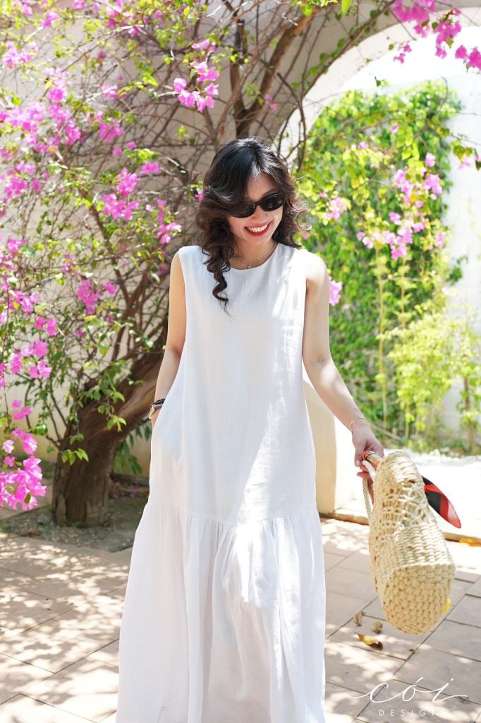 Đầm suông maxi linen tưng premium Cói Design