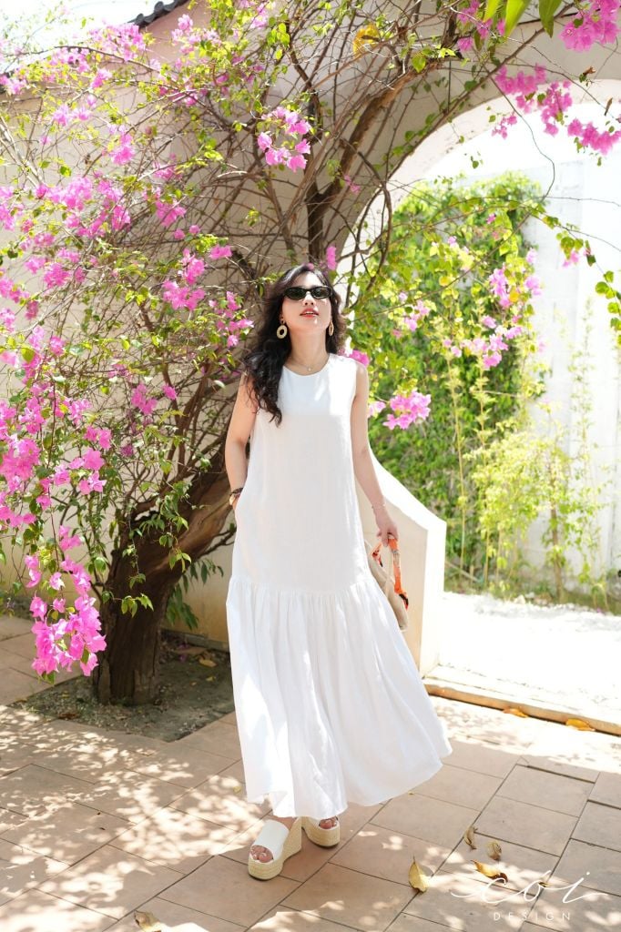 Đầm suông maxi linen tưng premium Cói Design
