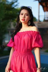Áo xếp nhún bẹt vai Linen tưng premium Cói Design