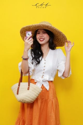 Chân váy tầng Linen tưng premium Cói Design