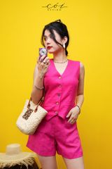 Áo gile phối dây linen tưng premium Cói Design