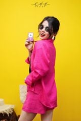 Áo sơ mi lệch vạt linen Cói Design