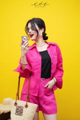 Áo sơ mi lệch vạt linen Cói Design