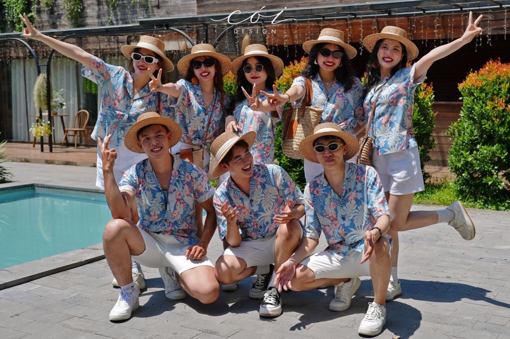 Áo danton họa tiết linen Nữ Cói Design