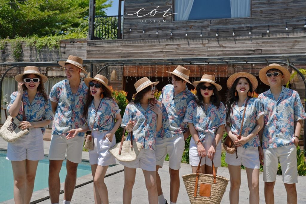 Áo danton họa tiết linen Nữ Cói Design