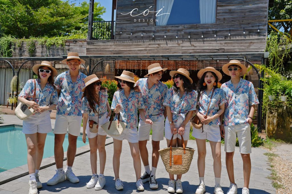 Áo danton họa tiết linen Nữ Cói Design