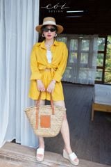 Áo sơ mi suông linen tưng premium Cói Design