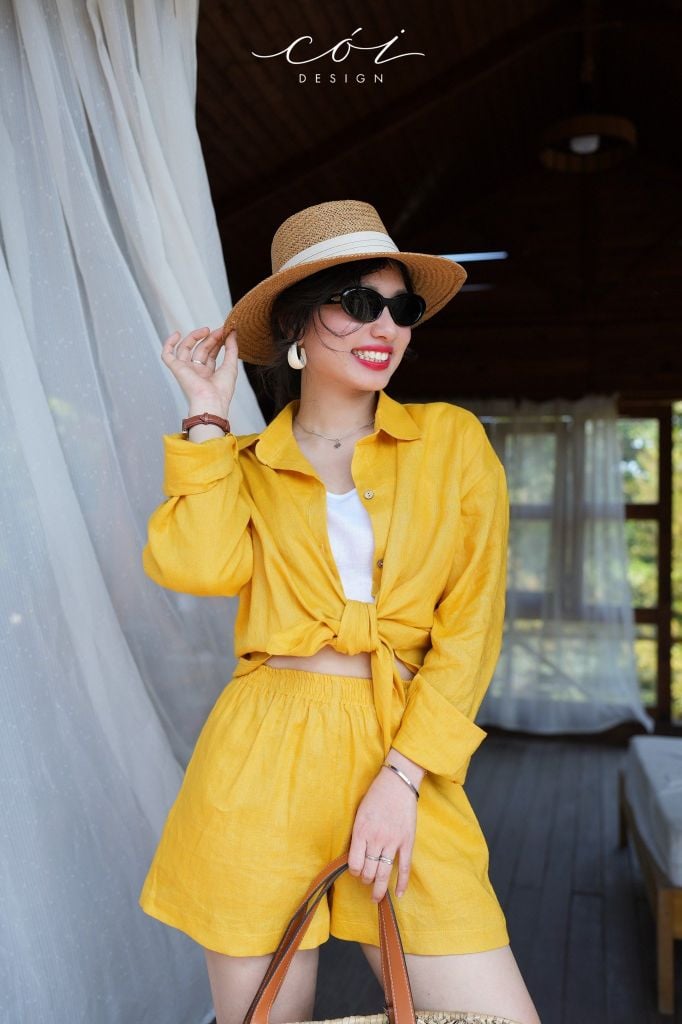 Áo 2 dây croptop Linen tưng premium Cói Design