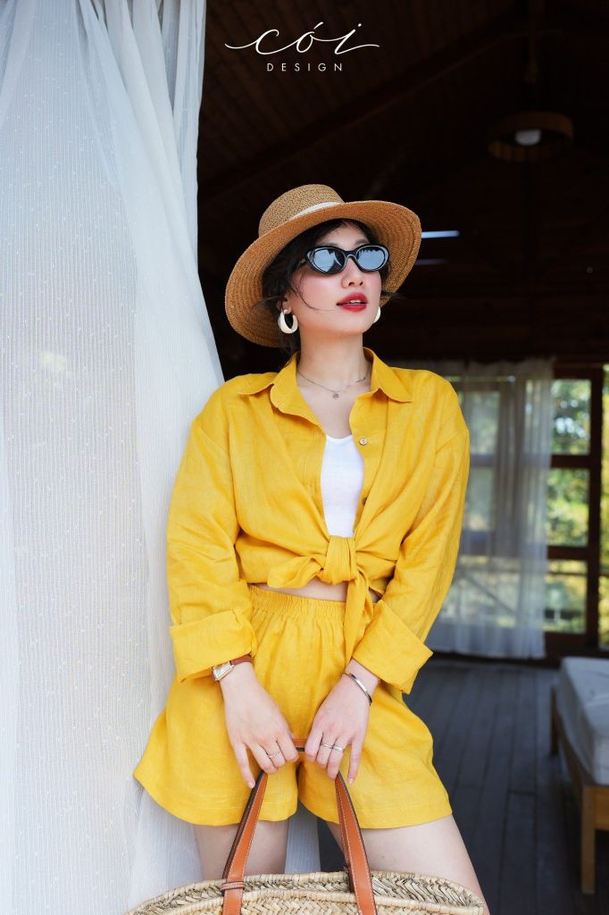 Áo 2 dây croptop Linen tưng premium Cói Design