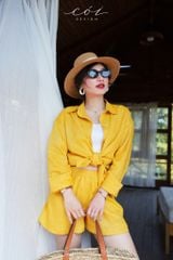 Áo sơ mi suông linen tưng premium Cói Design