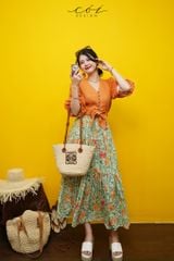 Chân váy tầng Linen tưng premium Cói Design