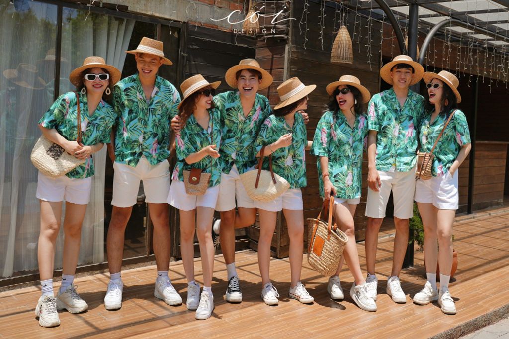 Áo danton họa tiết linen Nữ Cói Design