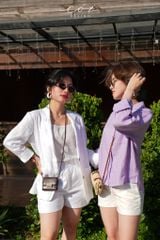 Áo sơ mi lệch vạt linen Cói Design