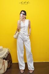 Quần suông xếp ly linen tưng premium Cói Design