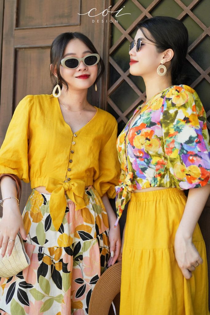 Chân váy tầng Linen tưng premium Cói Design
