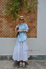 Áo sơ mi suông linen tưng premium Cói Design