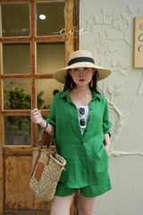 Áo sơ mi suông linen tưng premium Cói Design