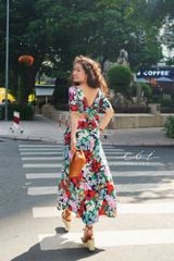 Đầm phối nơ lưng linen hàn Cói Design